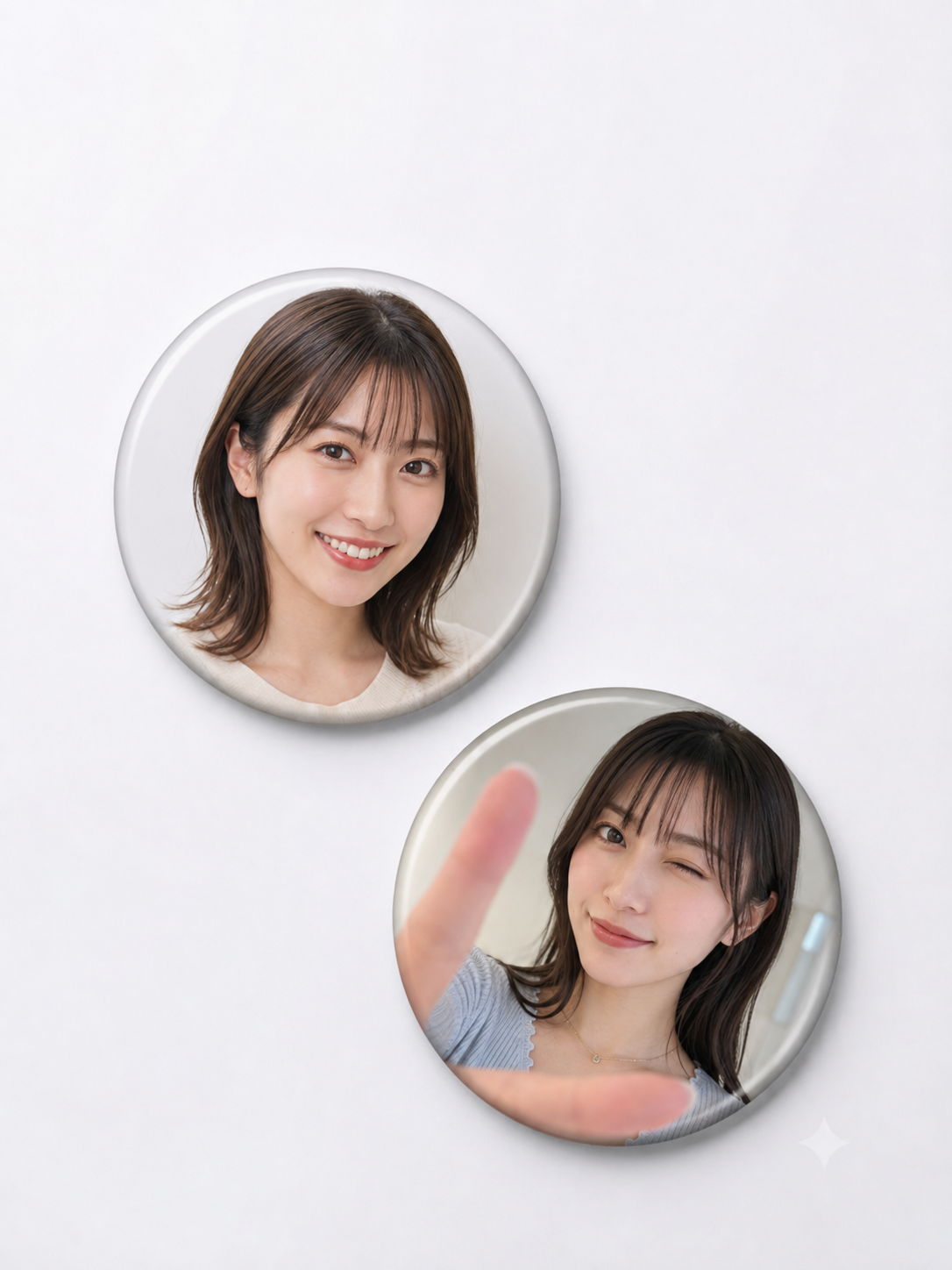 【八巻アンナと墳友になろうツアー in 大阪】ツアー写真 缶バッジ ２種セット（直径5cm）